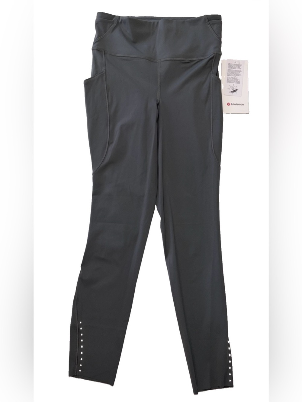 NWT•LULULEMON•SIZE 10•FAST & FREE HIGH RISE 25” TIGHT*POCKET•ONYX GRAY $128